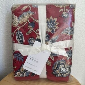 Pottery Barn Scarlett Reversible Quilted‎ King Bed Sham Red Floral 36" x 20" NWT